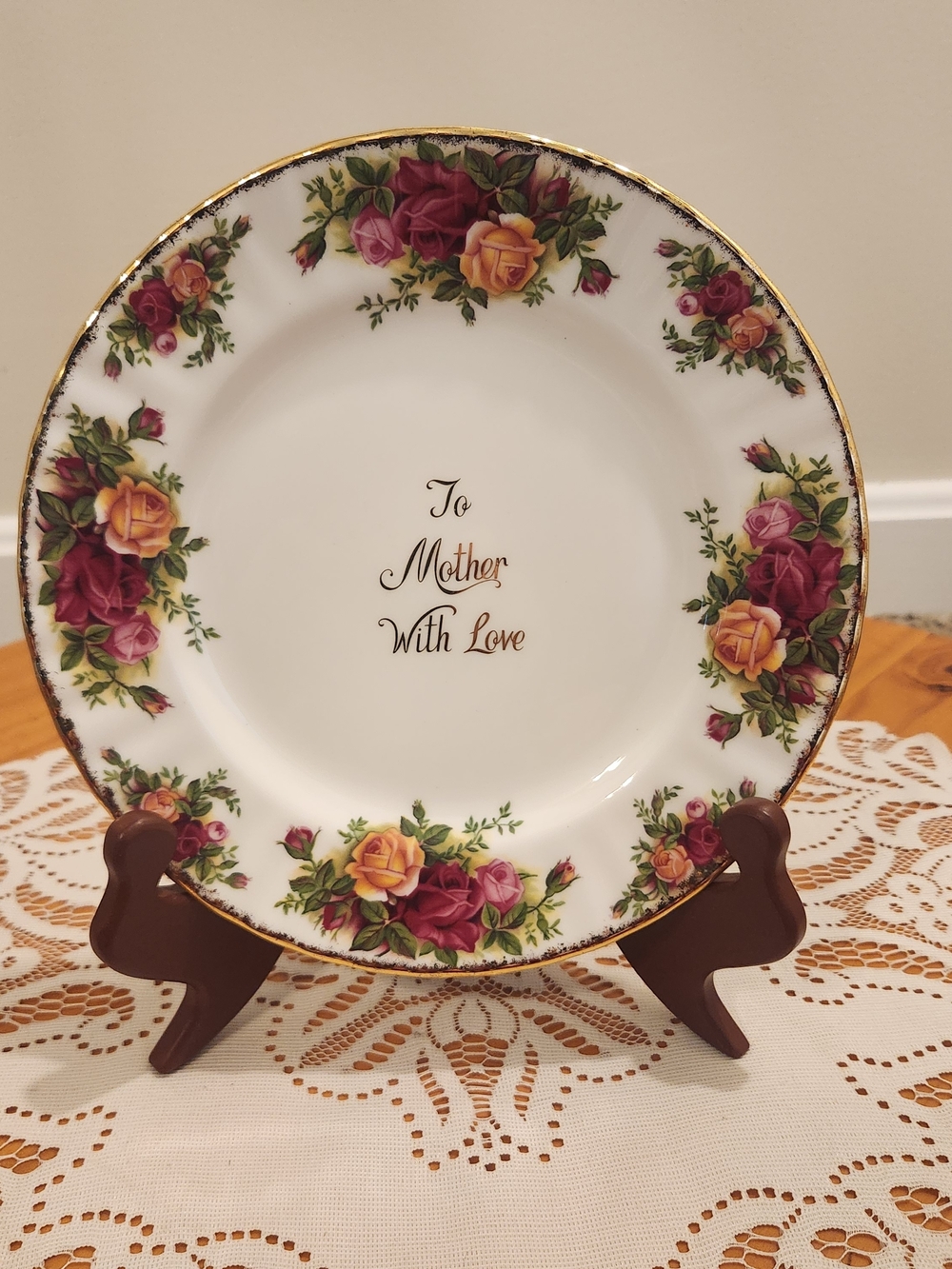 Royal Albert Old Country Roses "To Mother With Love" Specialty Gift Plate